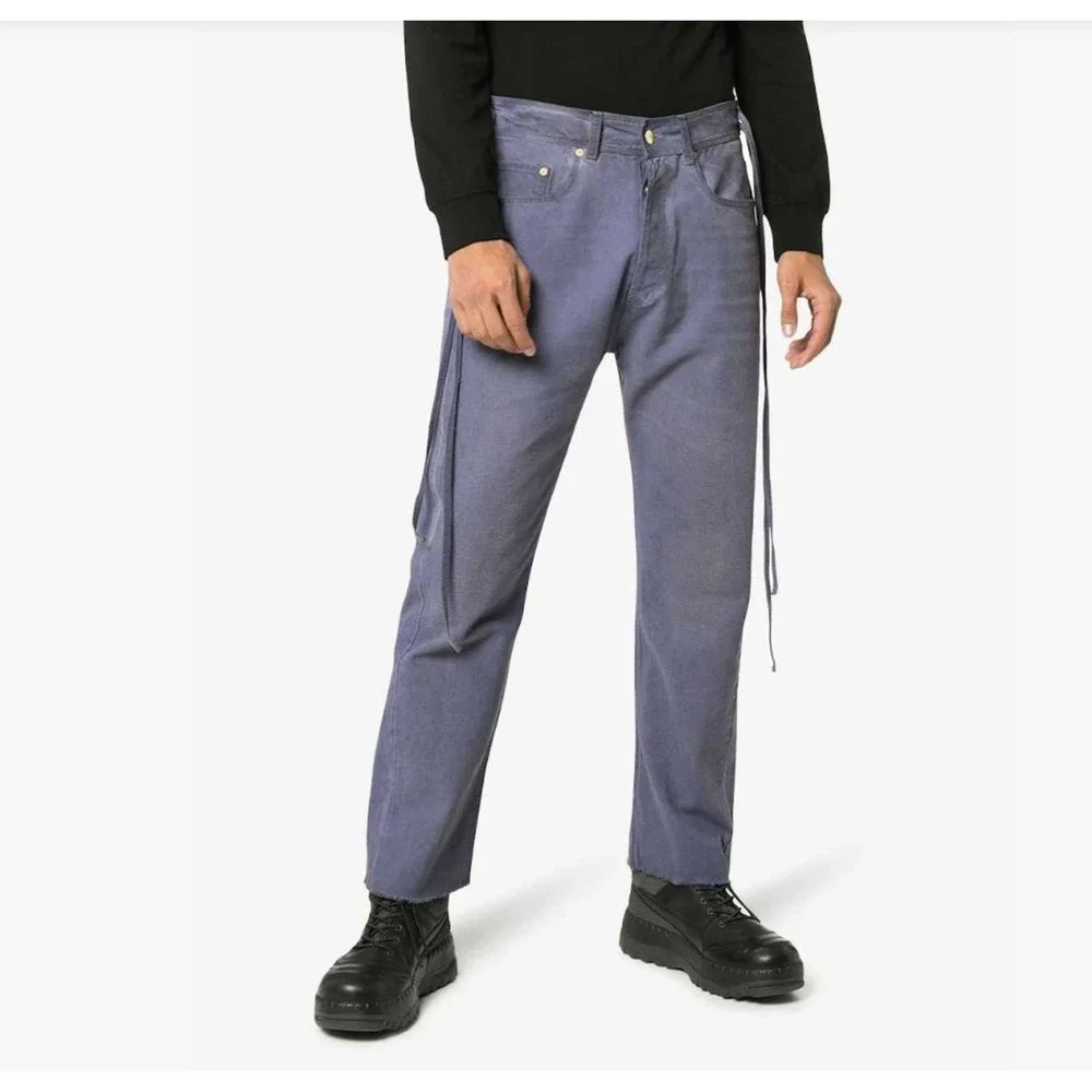 Vyner Articles Organic Cotton Denim‎ Raw Hem Karate Pants Jeans Orange 30 Waist